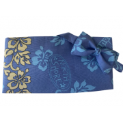 Vintage Blue Hawaiian Motif Cummerbund and Bow Tie Set